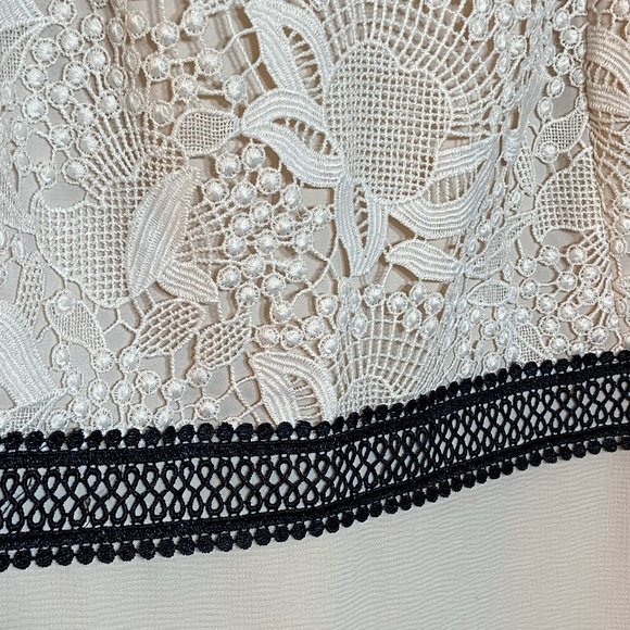 Precis Petite Women Cream Lace Top Dress US L (14) - Picture 5 of 9